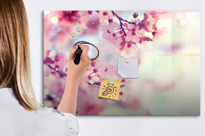 Magnetická psací tabule Květinová koláž s fotografiemi a poznámkami