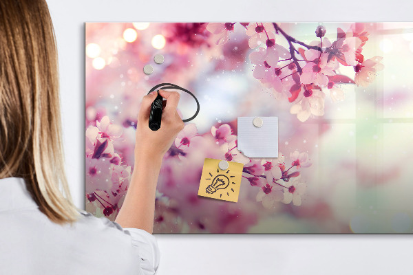 Magnetická psací tabule Květinová koláž s fotografiemi a poznámkami