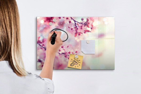 Magnetická psací tabule Květinová koláž s fotografiemi a poznámkami
