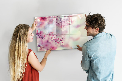 Magnetická psací tabule Květinová koláž s fotografiemi a poznámkami