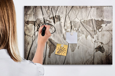 Popisovatelná magnetická tabule Mapa světa s fotografiemi a příslušenstvím