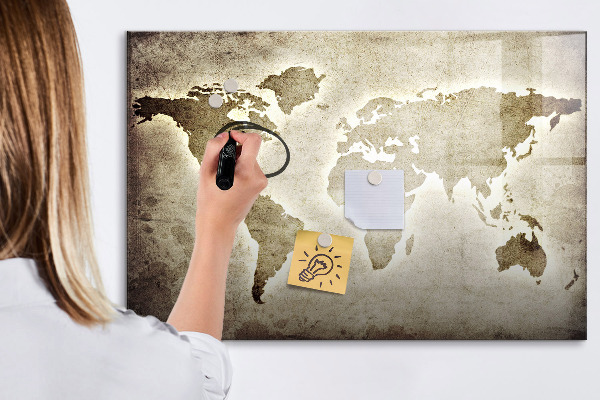 Magnetická psací tabule Mapa vzpomínek s osobními fotografiemi