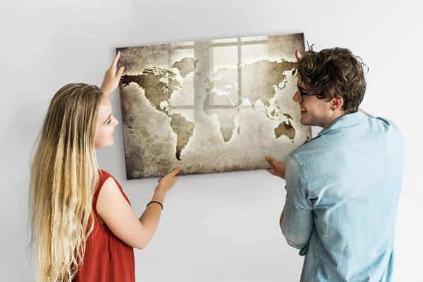 Magnetická psací tabule Mapa vzpomínek s osobními fotografiemi