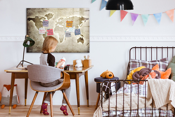 Magnetická psací tabule Mapa vzpomínek s osobními fotografiemi
