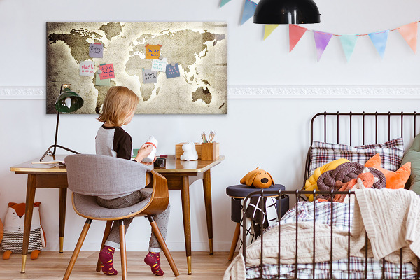 Magnetická psací tabule Mapa vzpomínek s osobními fotografiemi