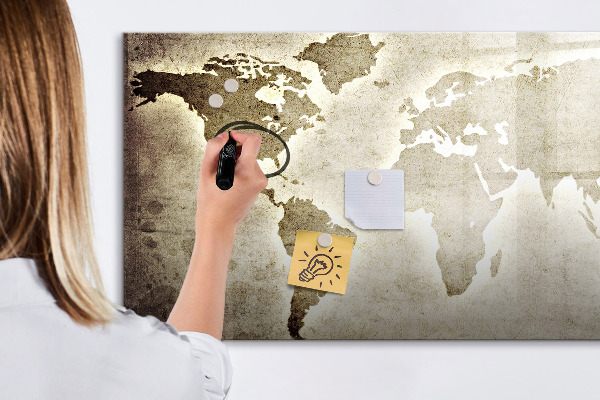 Magnetická psací tabule Mapa vzpomínek s osobními fotografiemi