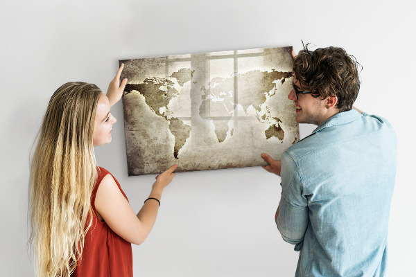 Magnetická psací tabule Mapa vzpomínek s osobními fotografiemi