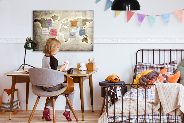 Magnetická psací tabule Mapa vzpomínek s osobními fotografiemi
