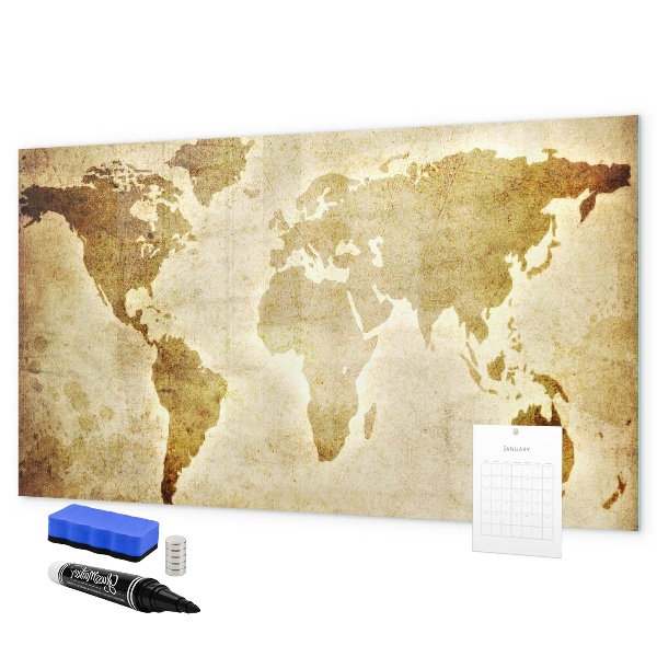 Popisovatelná magnetická tabule Mapa světa s osobními vzpomínkami