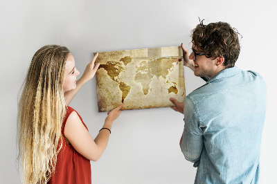 Popisovatelná magnetická tabule Mapa světa s osobními vzpomínkami