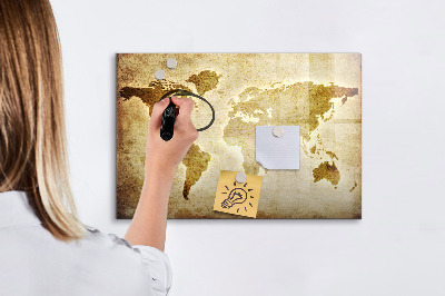 Popisovatelná magnetická tabule Mapa světa s osobními vzpomínkami