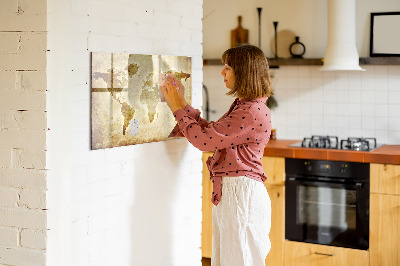 Popisovatelná magnetická tabule Mapa světa s osobními vzpomínkami