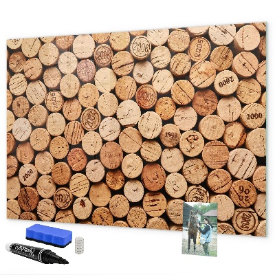 Popisovatelná magnetická tabule Fototapeta s vinným korkem