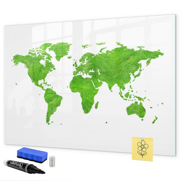Magnetická psací tabule Zelená mapa s místy pro fotografování