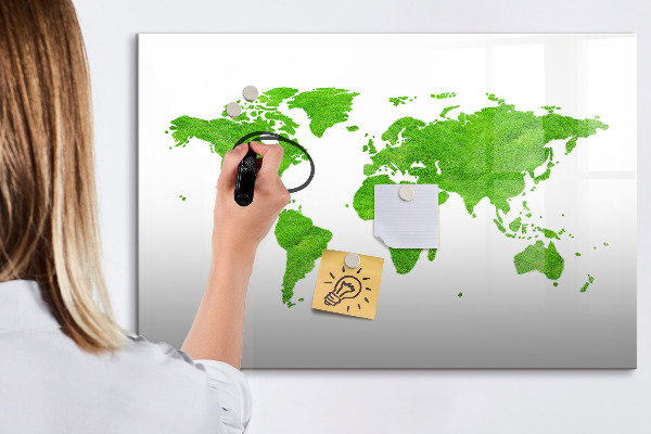 Magnetická psací tabule Zelená mapa s místy pro fotografování