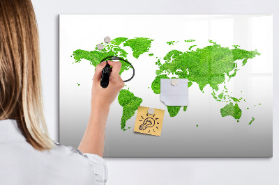 Magnetická psací tabule Zelená mapa s místy pro fotografování