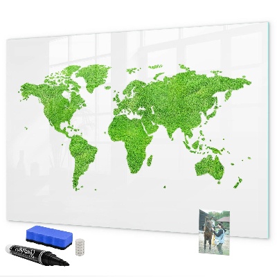 Magnetická psací tabule Zelená mapa s místy pro fotografování