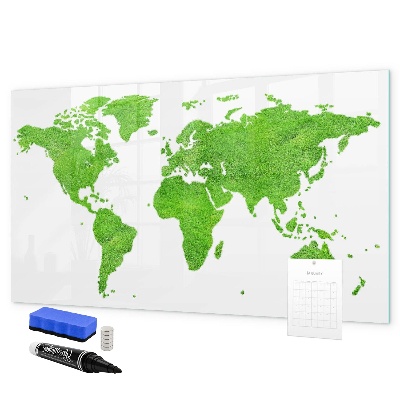 Magnetická psací tabule Zelená mapa s místy pro fotografování