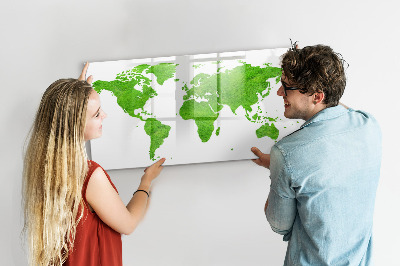 Magnetická psací tabule Zelená mapa s místy pro fotografování