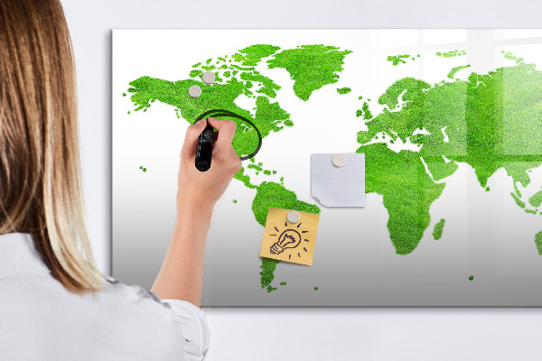 Magnetická psací tabule Zelená mapa s místy pro fotografování