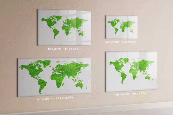 Magnetická psací tabule Zelená mapa s místy pro fotografování