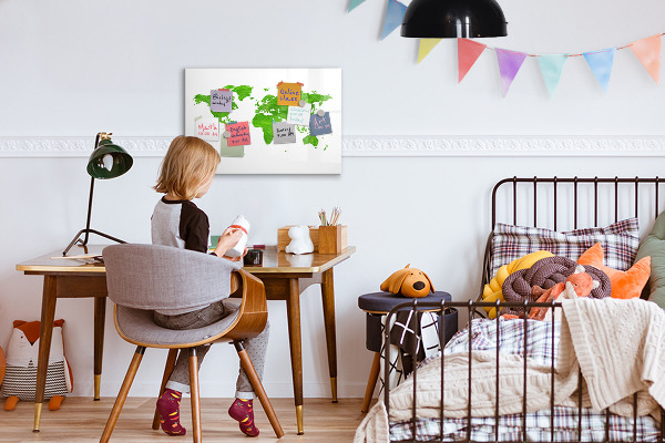 Magnetická psací tabule Zelená mapa s místy pro fotografování