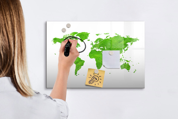 Magnetická psací tabule Zelená mapa s místy pro fotografování