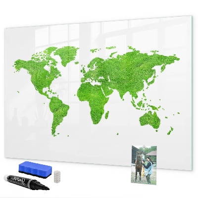 Magnetická psací tabule Zelená mapa s místy pro fotografování