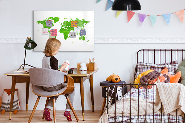 Magnetická psací tabule Zelená mapa s místy pro fotografování