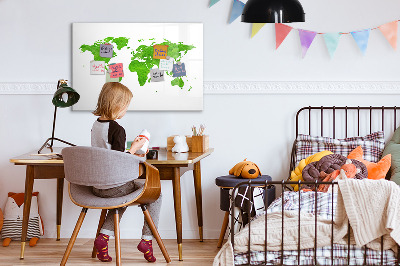 Magnetická psací tabule Zelená mapa s místy pro fotografování