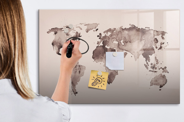 Popisovatelná magnetická tabule Mapa světa s osobními vzpomínkami