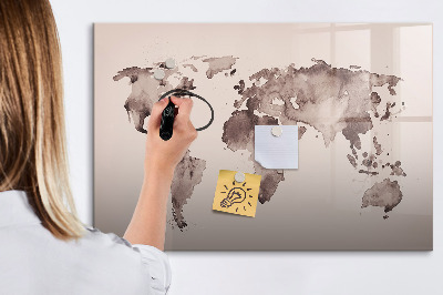 Popisovatelná magnetická tabule Mapa světa s osobními vzpomínkami