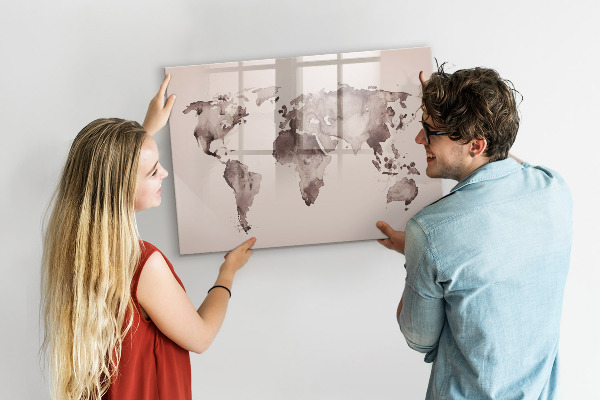 Popisovatelná magnetická tabule Mapa světa s osobními vzpomínkami