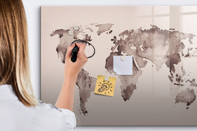 Popisovatelná magnetická tabule Mapa světa s osobními vzpomínkami