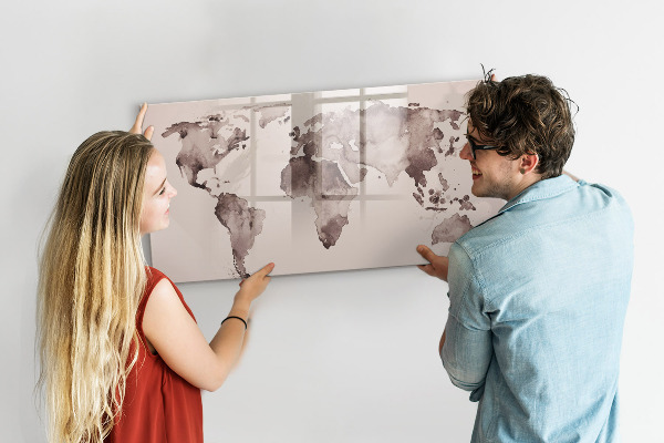 Popisovatelná magnetická tabule Mapa světa s osobními vzpomínkami