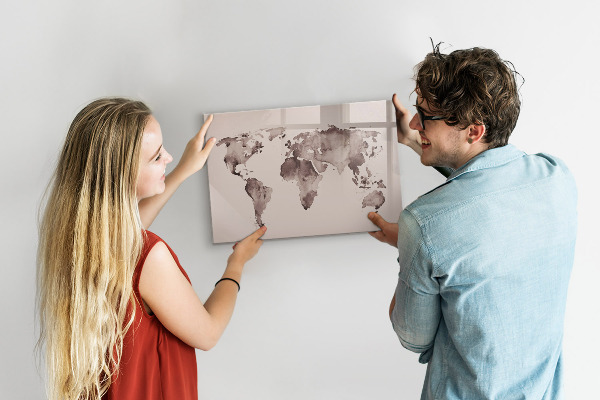 Popisovatelná magnetická tabule Mapa světa s osobními vzpomínkami
