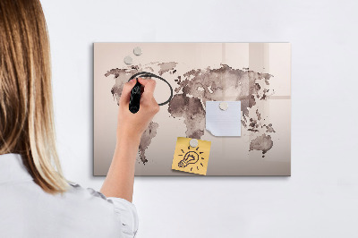 Popisovatelná magnetická tabule Mapa světa s osobními vzpomínkami