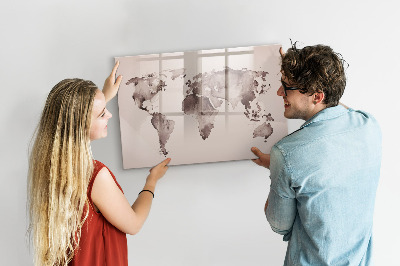 Popisovatelná magnetická tabule Mapa světa s osobními vzpomínkami