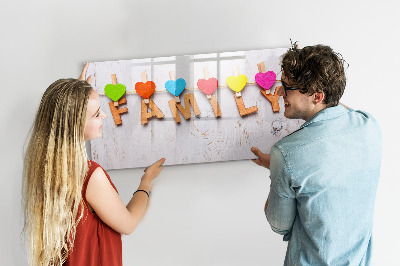 Popisovatelná magnetická tabule Barevné vzpomínky na šňůře fotografií