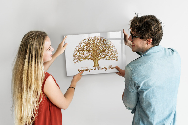 Popisovatelná magnetická tabule Rodokmen s prostorem pro fotografie