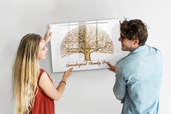 Popisovatelná magnetická tabule Rodokmen s prostorem pro fotografie