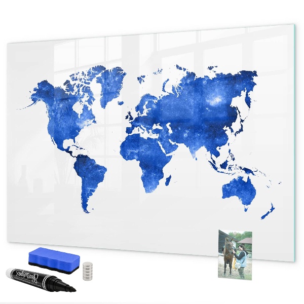 Popisovatelná magnetická tabule Mapa světa s místy, kde se daly pořídit fotografie