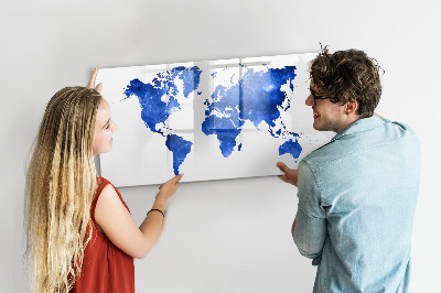 Popisovatelná magnetická tabule Mapa světa s místy, kde se daly pořídit fotografie