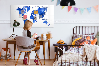 Popisovatelná magnetická tabule Mapa světa s místy, kde se daly pořídit fotografie