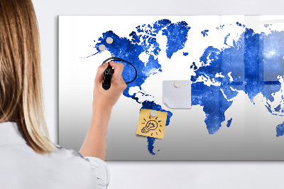 Popisovatelná magnetická tabule Mapa světa s místy, kde se daly pořídit fotografie