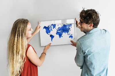 Popisovatelná magnetická tabule Mapa světa s místy, kde se daly pořídit fotografie