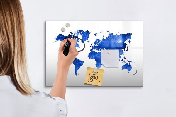 Popisovatelná magnetická tabule Mapa světa s místy, kde se daly pořídit fotografie