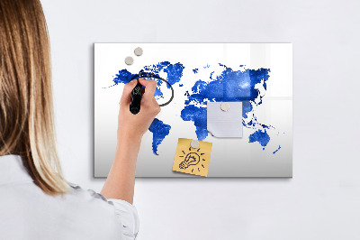 Popisovatelná magnetická tabule Mapa světa s místy, kde se daly pořídit fotografie