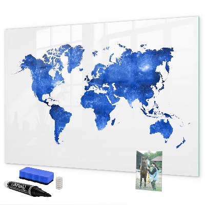 Popisovatelná magnetická tabule Mapa světa s místy, kde se daly pořídit fotografie