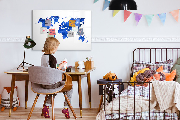 Popisovatelná magnetická tabule Mapa světa s místy, kde se daly pořídit fotografie